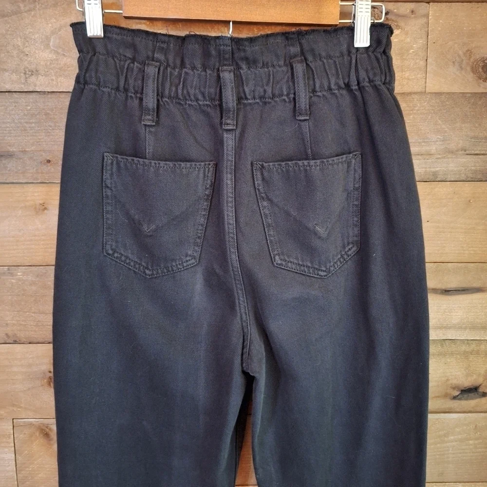 Hudson High Rise Paperbag Waist Straight Leg Pants – Black – Size 26